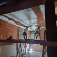 Montage der Brandschutzdecke